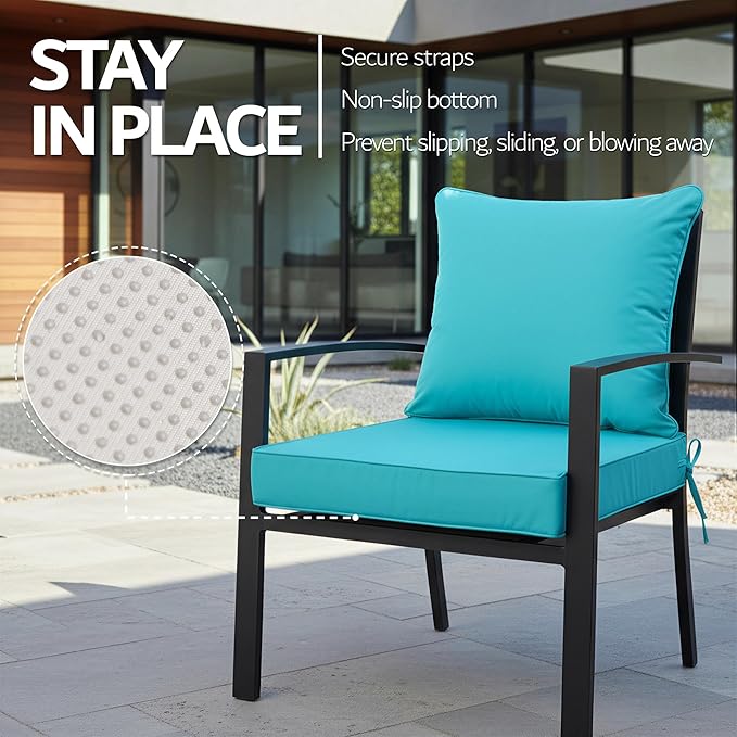 22x22 Inch Patio Chair Cushions Set of 4, Outdoor Furniture Cushions - Image 5