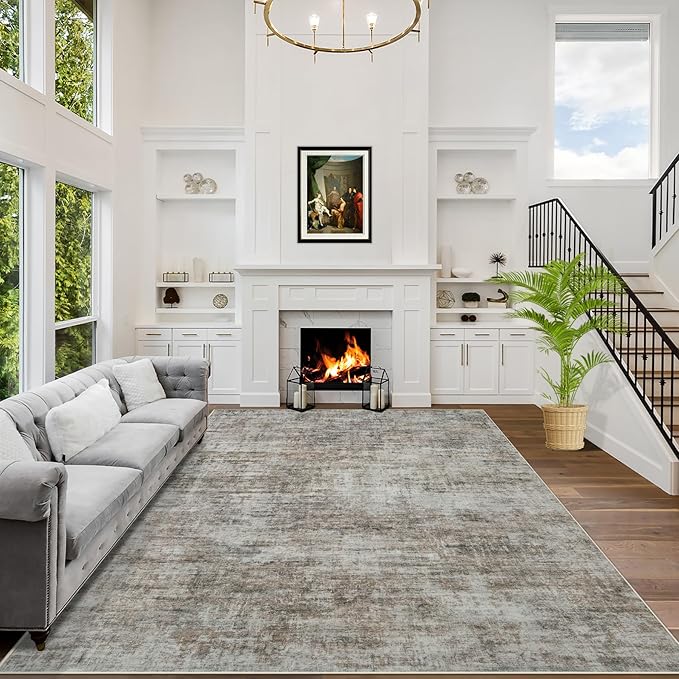 6x9 Area Rugs Washable Rug: Large Modern Abstract Living Room Rug Soft by GENTDRIZZ