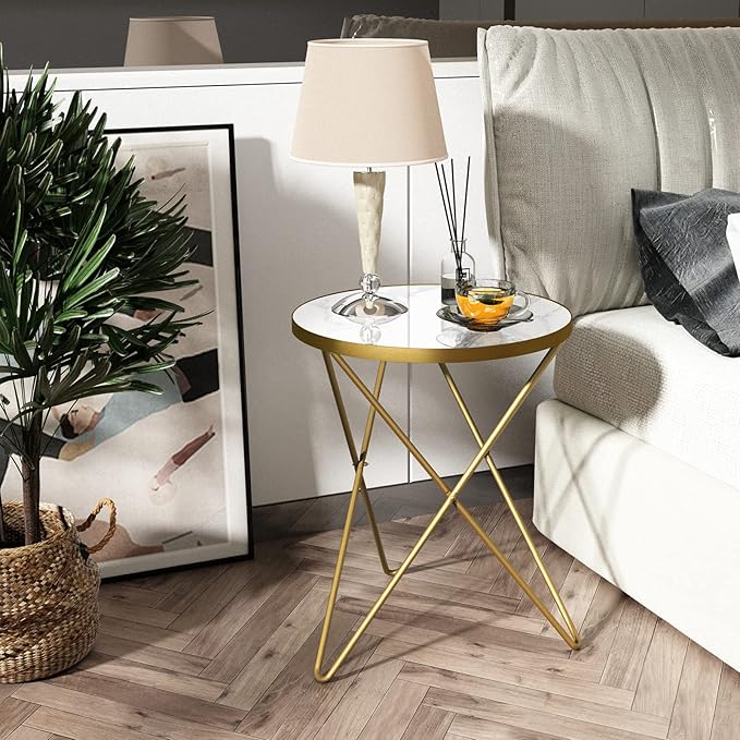 HLR Modern Round Side Table, End Table - Image 8