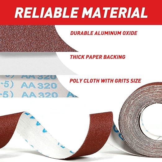 Emery Cloth Roll, 150 Grit Sandpaper Roll, Wet and Dry Emory Cloths - Image 2