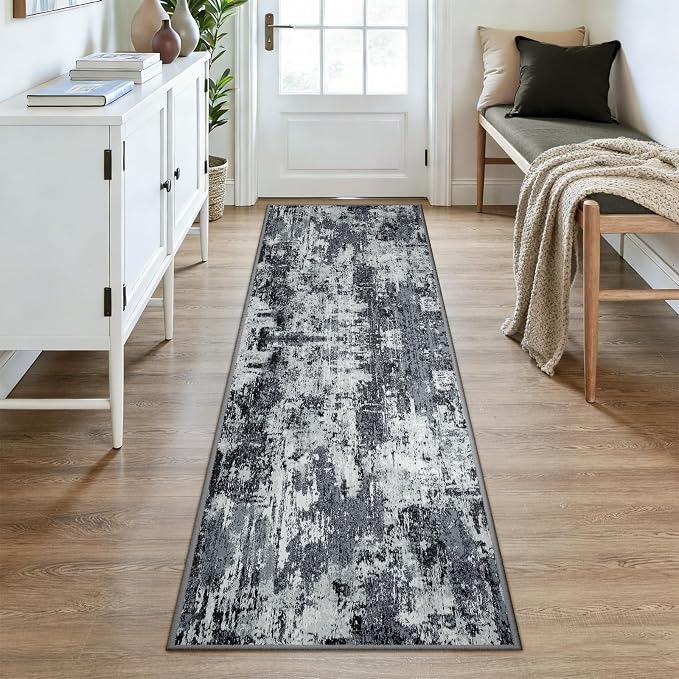 RELEANY Washable Area Rugs 2'6"x8 Non-Slip Modern Abstract Soft - Image 2