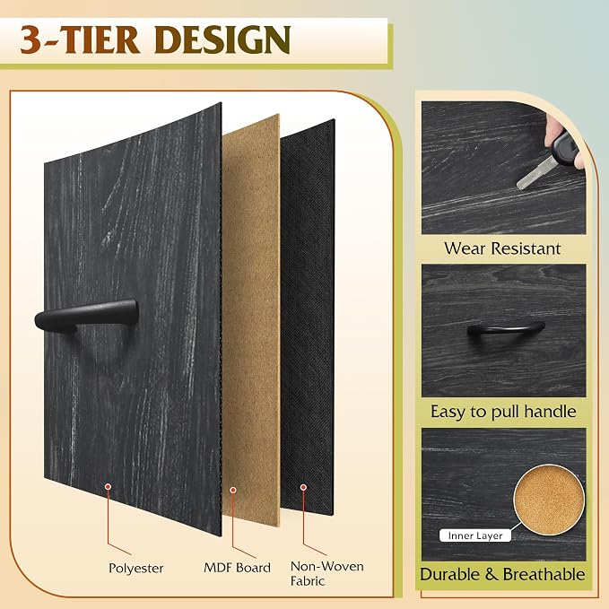 WLIVE Fabric Dresser for Bedroom, Tall Dresser - Image 5