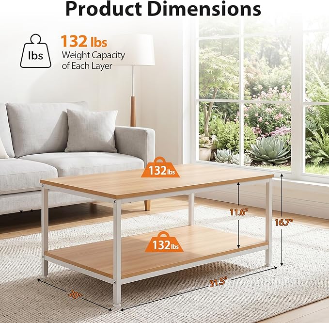 ZenStyle Industrial Coffee Table - Image 3