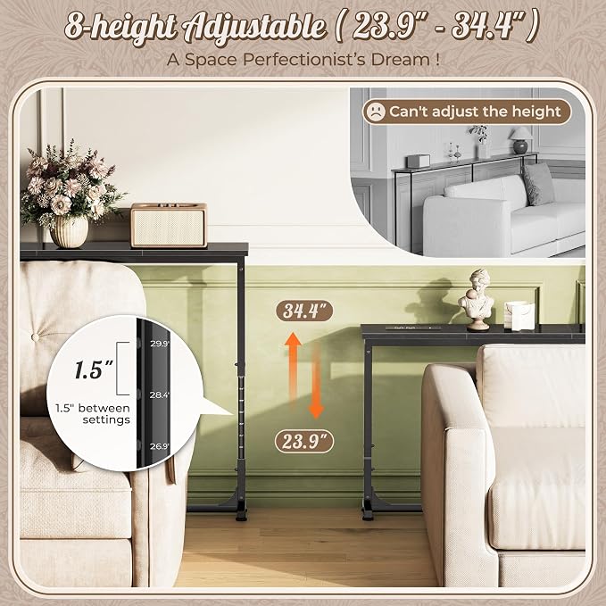 Huuger 39.4 Inch Behind Couch Table - Image 4