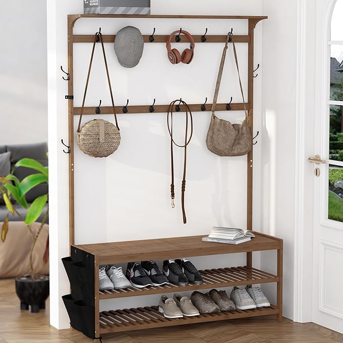 AMBIRD 6-in-1 Bamboo Hall Tree - Image 4