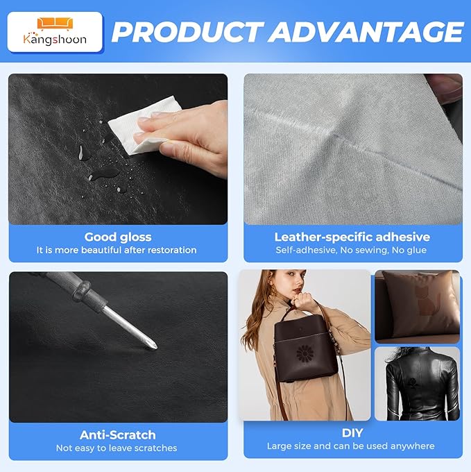 Leather Repair Patches, 17X79 Inch Self-Adhesive Leather Repair Tape, Stretch - Image 3