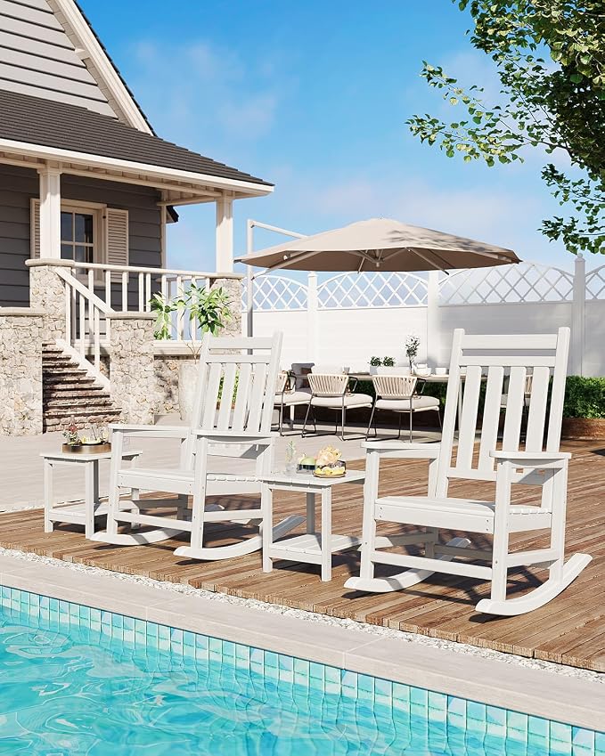 GarveeLife Poly Lumber Rocking Chair Outdoor Set of 4 - Image 8