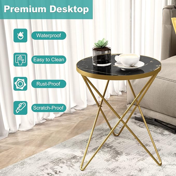 HLR Modern Round Side Table, End Table - Image 6