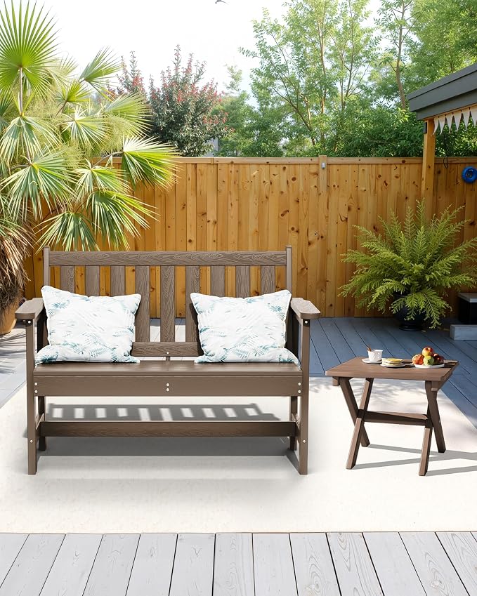SERWALL Folding Outdoor Side Table, HDPE Adirondack End Table, No Assembly - Image 11