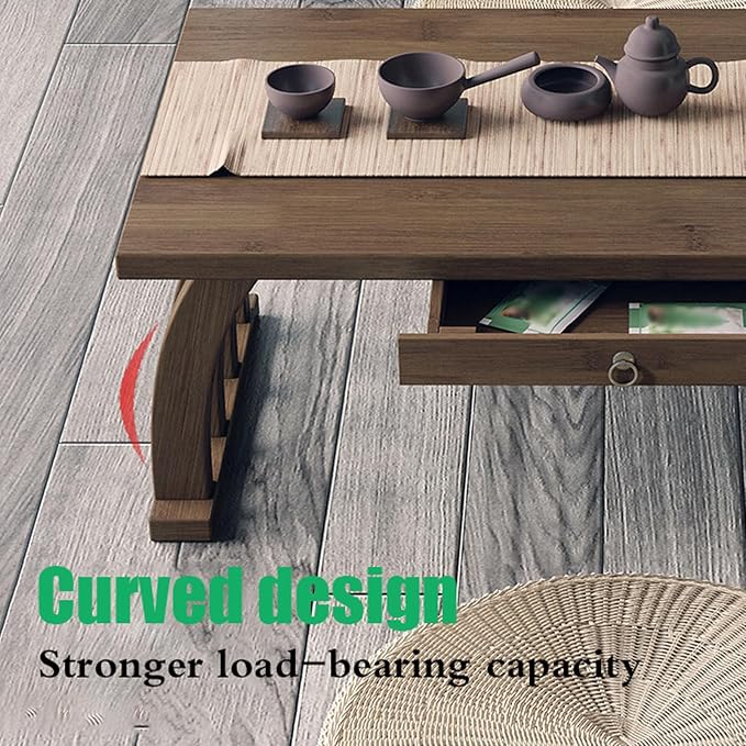 Portable Japanese Wooden Coffee Table - Image 5