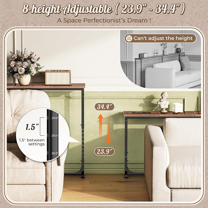 Huuger 39.4 Inch Behind Couch Table - Image 4