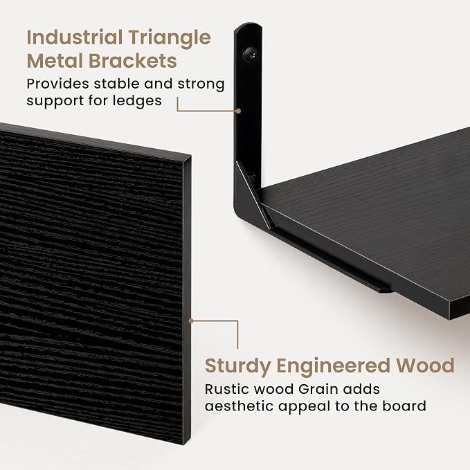 Fun Memories Deep Floating Shelves, 55W x 8D Floating Shelves Set of 2 - Image 4