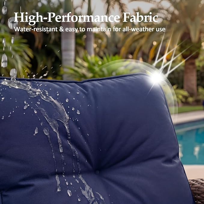 UPHA 6 Pieces Patio Furniture Sets, Wicker Outdoor Sofa Set - Image 6