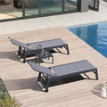 PURPLE LEAF Outdoor Chaise Lounge Set of 4 Aluminum Patio Lounge Chair by PURPLELEAF