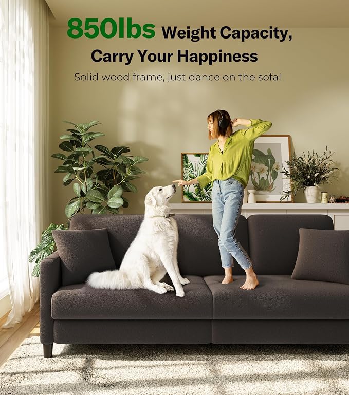 Welzona 83" Couches for Living Room, Teddy Sofa Couch - Image 5