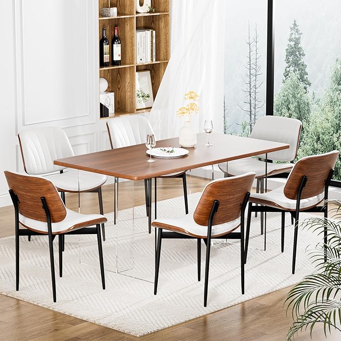 YaFiti Dining Chairs Set of 4, Dining Room and Kitchen Chairs, Mid Century - Image 3