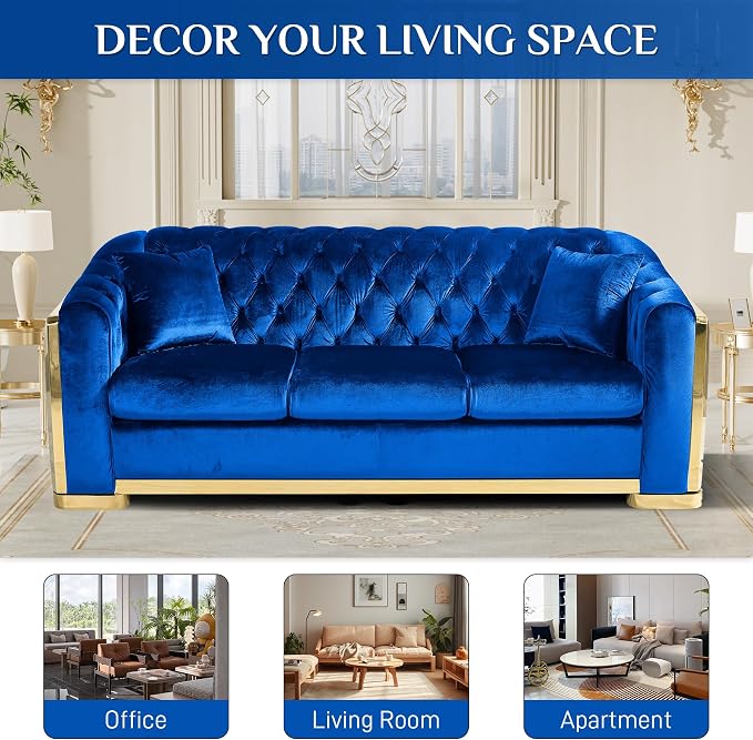 DAMAIFROM Mid Century Modern Chesterfield Sofa Couch, 5 Seat Tufted Sofas - Image 5