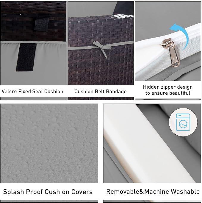 Outdoor Patio Furniture Set, 9 Pieces Outdoor Sectional Furniture Patio Set - Image 3