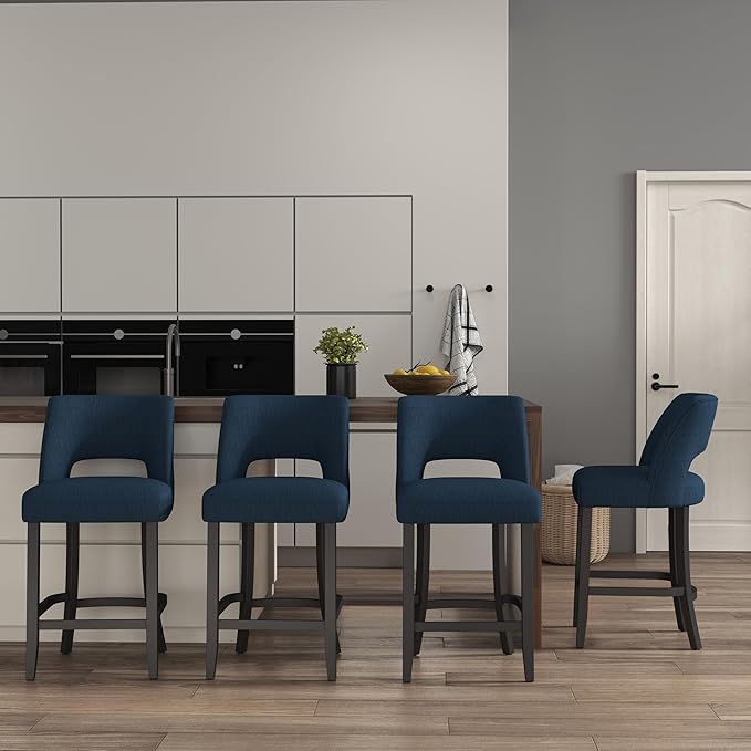VKNOW Bar Stools Set of 4, Modern Counter Height Bar Stools by VKNOW