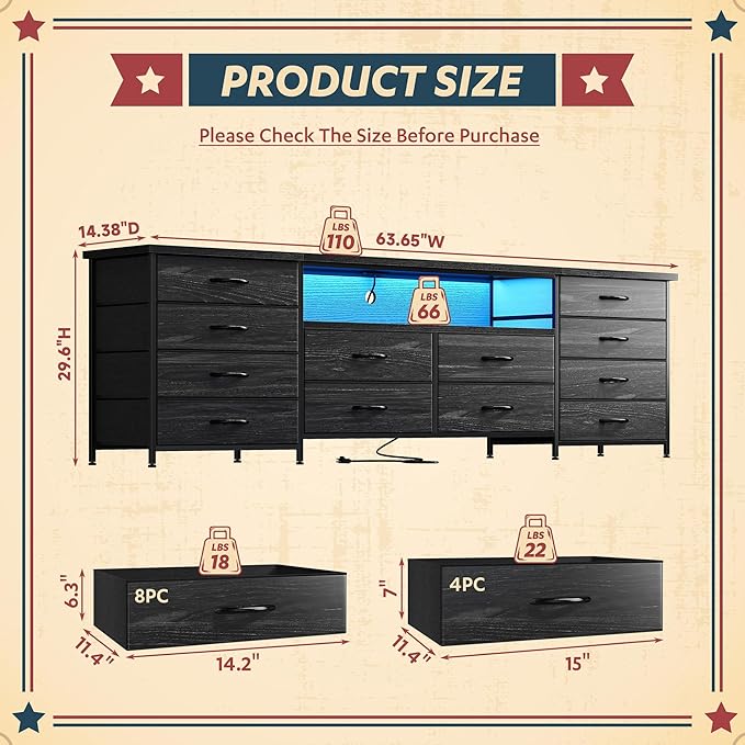 Romorgniz 63" W Dresser for Bedroom - Image 2