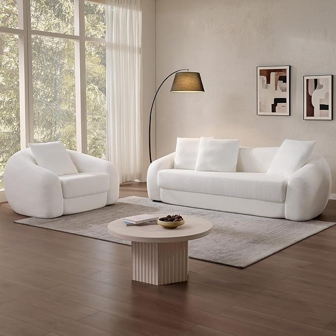 SICOTAS Curved Sofa Couch Bed for Living Room Convertible Futon Cloud Boneless by SICOTAS