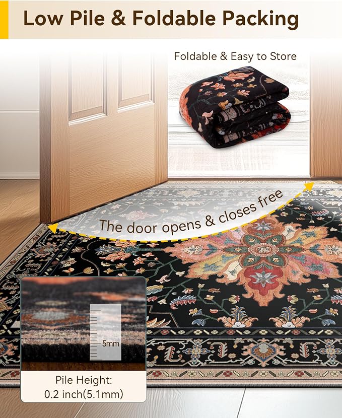 RELEANY Area Rugs 3'x10' Runner Rug Non Slip Washable - Image 5