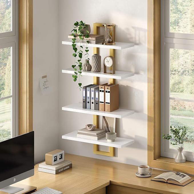 HOOBRO Floating Shelves, 15 Inch Wall Shelf Set of 2, Wall Mounted Storage - Image 6