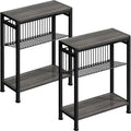 End Table Set of 2 for Small Space, 3-Tier Narrow Side Table by HOME