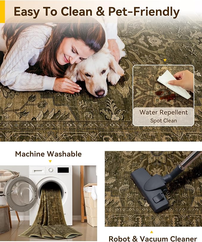 RELEANY Area Rugs 2'6"x5' Runner Rug Non Slip Washable - Image 5