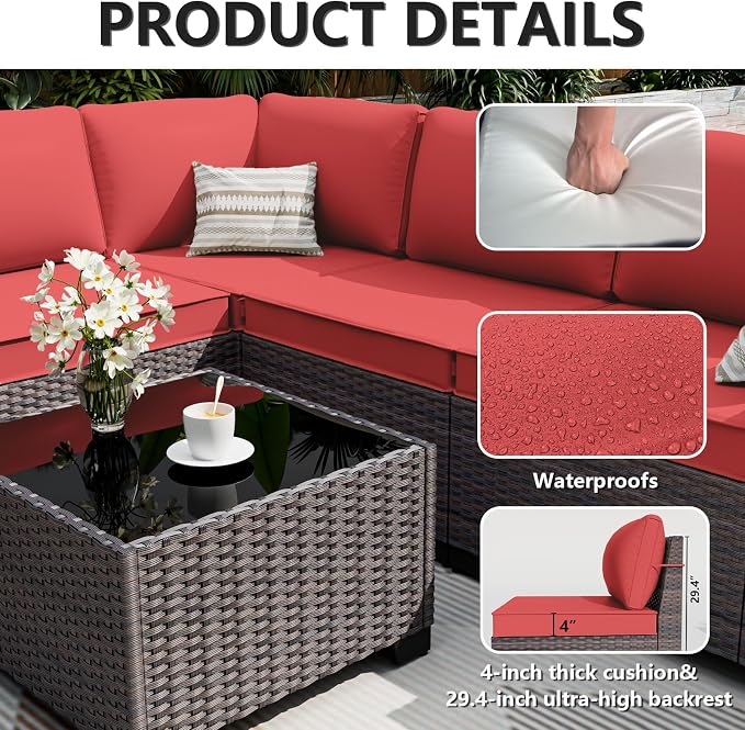 ALAULM 13 Pieces Outdoor Patio Furniture Set - Image 4