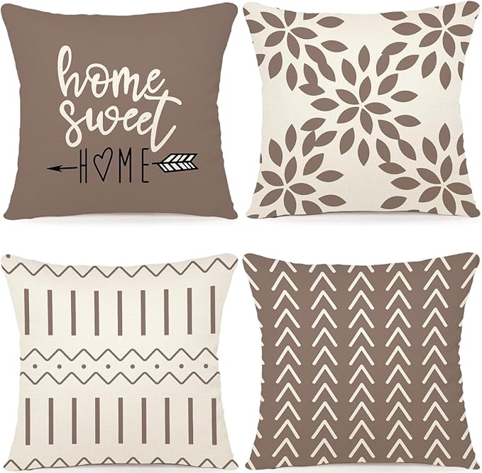 YCOLL Pillow Covers 20x20 Set of 4, Modern Sofa Throw Pillow Cover, Decorative by PillowCoversExpert