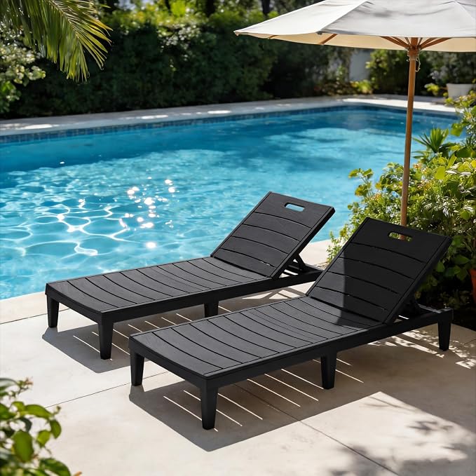 Greesum Outdoor Chaise Lounge Chair Set of 4, Waterproof 5-Position Adjustable - Image 2
