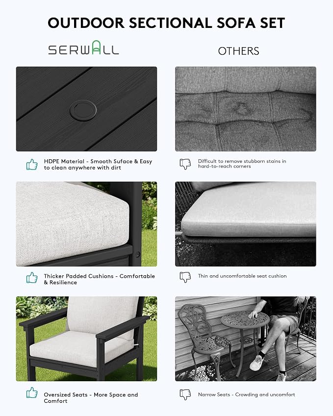 SERWALL HDPE Patio Furniture Set - Image 8