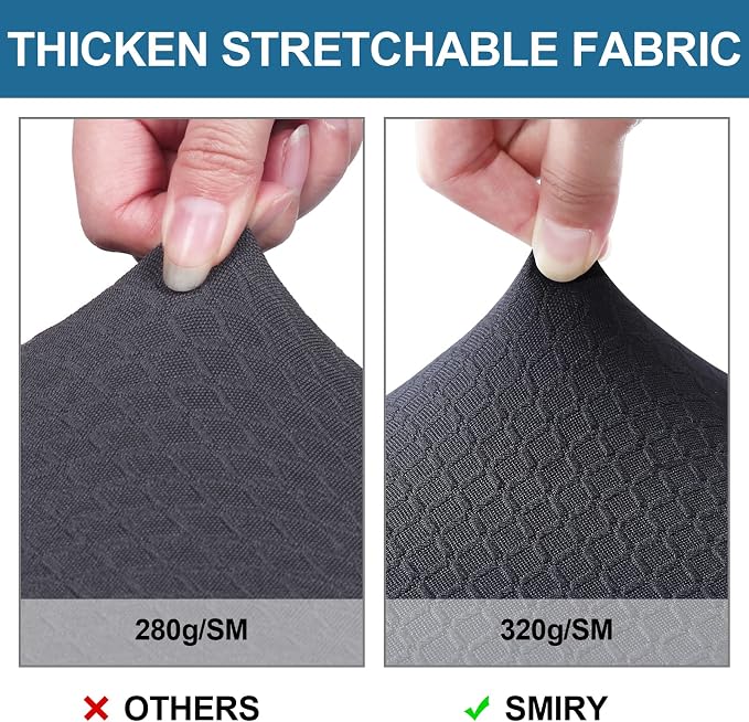 Smiry Waterproof Seat Covers for Dining Room Chairs Set of 6, Stretch Jacquard - Image 4