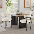 Sweetcrispy Dining Chairs Set of 4, Boucle Upholstered Modern Mid Century Round by Sweetcrispy