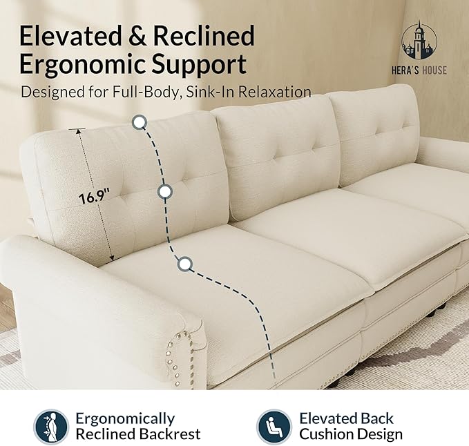 HERA'S HOUSE 3 Pieces Modular Sectional Sofa Sets, Oversized Couch Set - Image 8