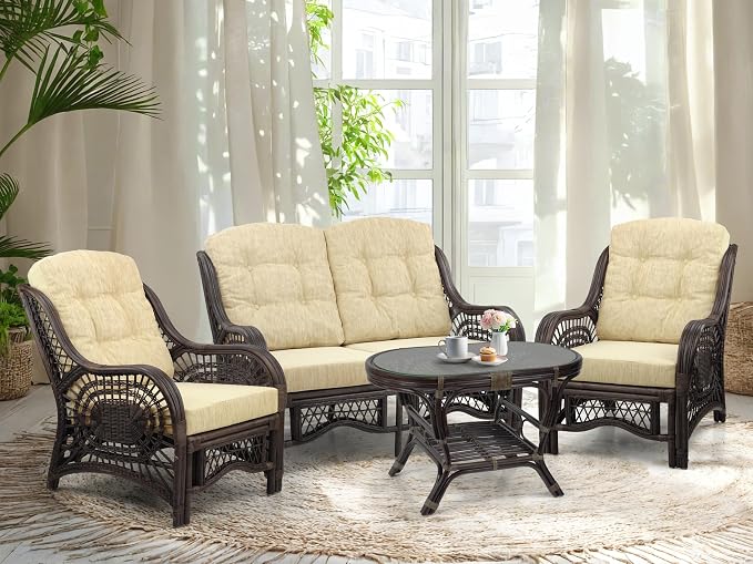 Malibu Lounge Living Accent Armchair Natural Rattan Wicker Handmade Design - Image 7