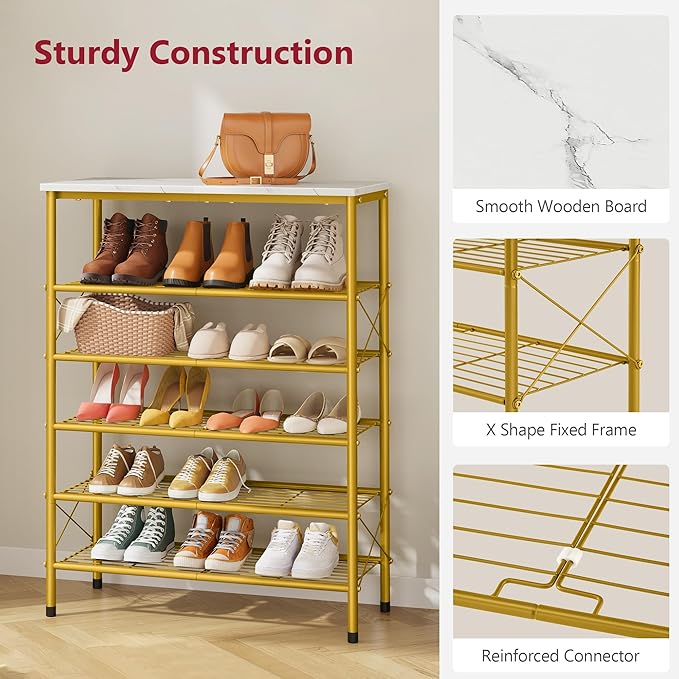 Tajsoon 6 Tier Shoe Rack Organizer - Image 5