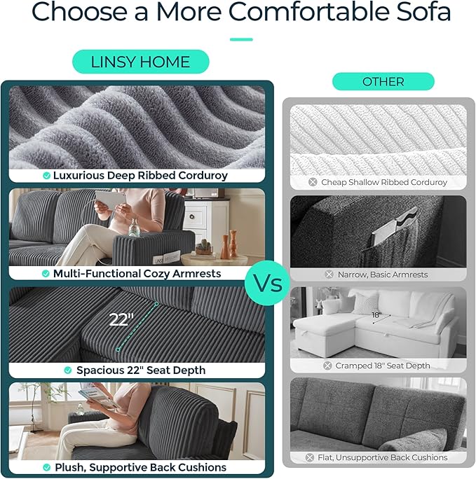 LINSY HOME Sectional Sleeper Sofa - Image 8