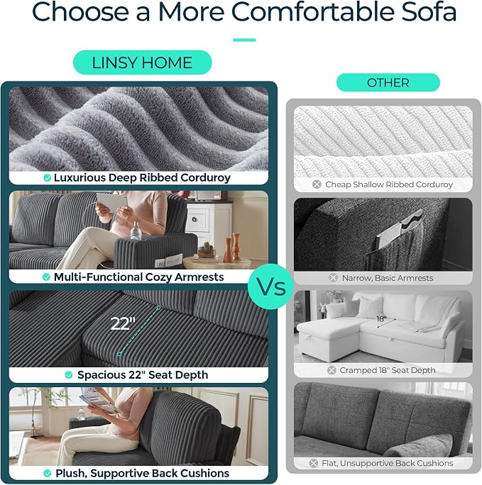 LINSY HOME Sectional Sleeper Sofa - Image 3