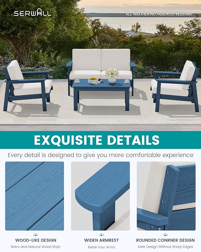 SERWALL HDPE Outdoor Patio Loveseat - Image 4