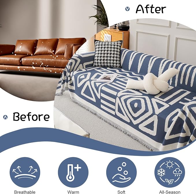 VClife Bohemian Couch Covers for Dog, Anti Slip Sofa Cover for Sectional Couch - Image 4