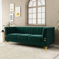 83.46" W Green Velvet Sofa Couch by yunqishiHOME