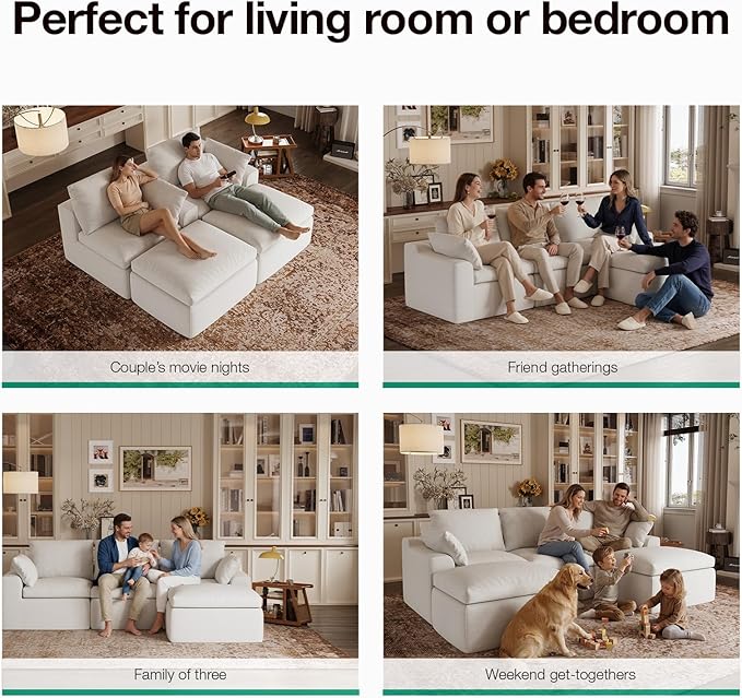 Novilla 104.3" Modular Cloud Couch, Modern Sectional Sofa - Image 21