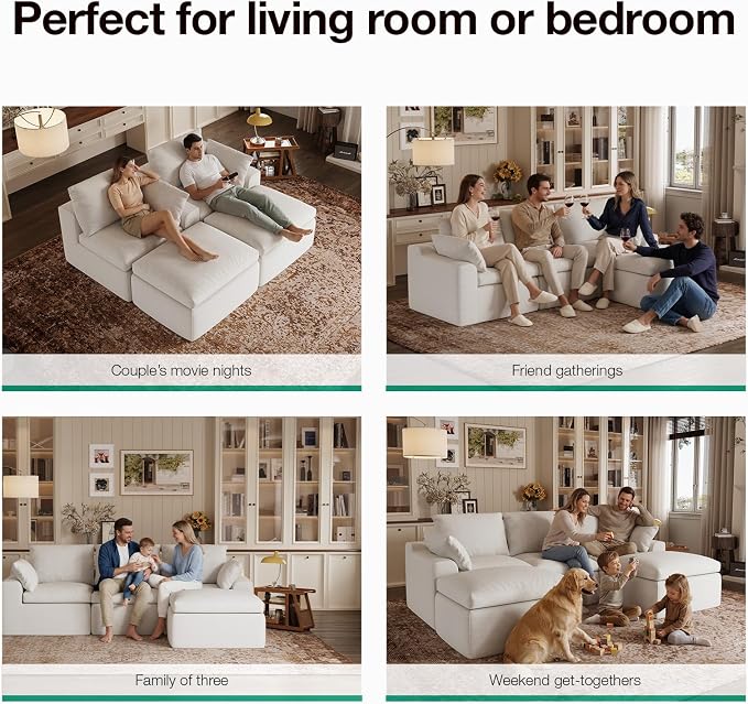 Novilla 133.8" Modular Cloud Couch, Modern Sectional Sofa - Image 21