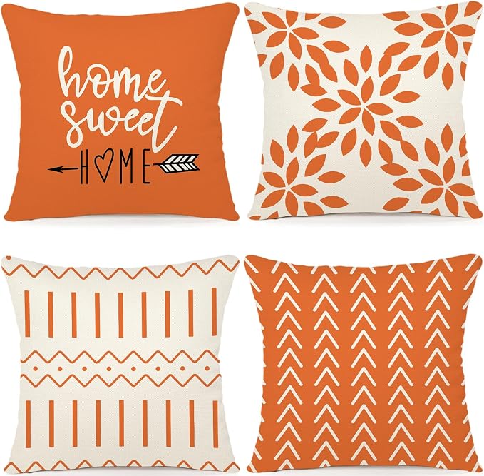 YCOLL Fall Pillow Covers 22x22 Set of 4, Modern Sofa Throw Pillow Cover by PillowCoversExpert