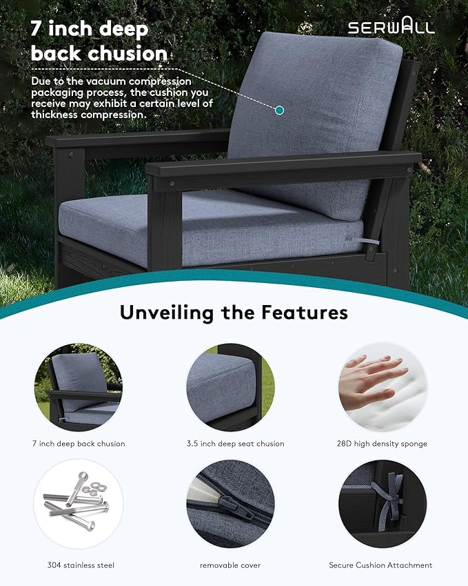 SERWALL HDPE Patio Furniture Set - Image 5