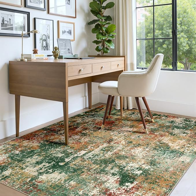 RELEANY Washable Area Rugs 5'x8' Non-Slip Modern Abstract Soft - Image 8