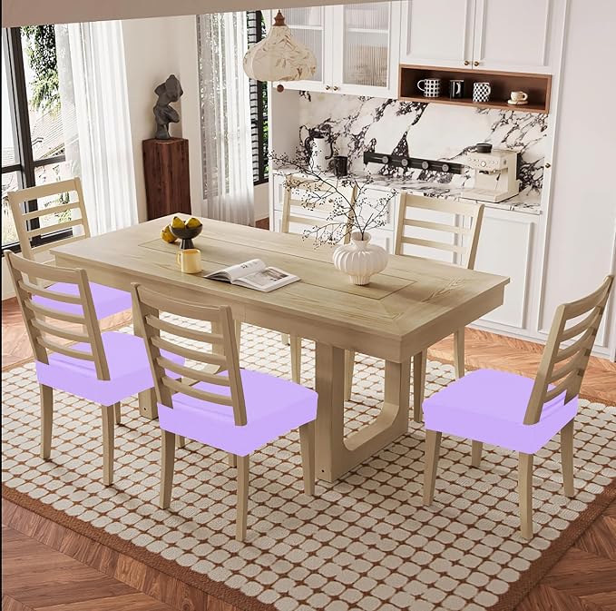 Smiry Waterproof Seat Covers for Dining Room Chairs Set of 4, Stretch Jacquard - Image 8