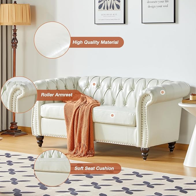 QHITTY 2 Piece Living Room Set, Sectional Chesterfield Sofa Chair Contemporary - Image 6